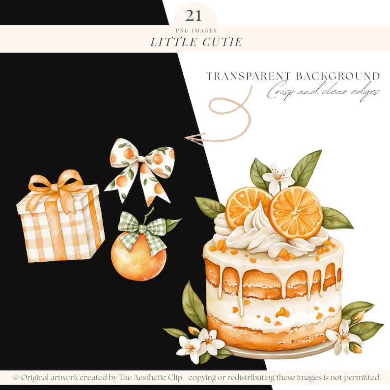 Little Cutie Baby Shower | Oranges PNG | Citrus Clipart | Orange Baby Shower Png | Summer Baby Shower | Tangerine | 21 PNG image 3