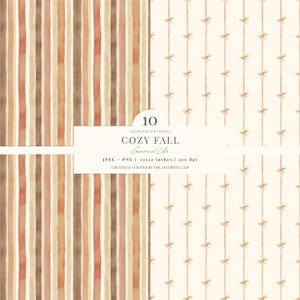 Naadloos herfstpatroon | Gezellig digitaal herfstpapier | Pompoenachtergrond | Cottagecore-herfst | Herfst Toile De Juoy | Naadloos | 10 JPEG | png afbeelding 5