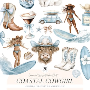 Clipart cow-girl | Cowgirl côtière PNG | Bachelorette cow-girl | Dernier rodéo PNG | dernier toast sur la côte | Cow-girl de plage | Ouest | 20 PNG