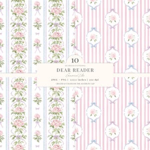 Regencycore Digital Paper | Grandmillenial Patterns | Pastel | Cottagecore Seamless | Romantic Papers | Scrapbooking | 10 JPEG | PNG image 2