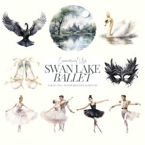 Schwanensee Ballett Clipart | Ballett PNG | Ballerina Grafik | Schwanensee | Schwarzer Schwan | Weißer Schwan | Ballerina | Ballettschuhe | See | 9 PNG