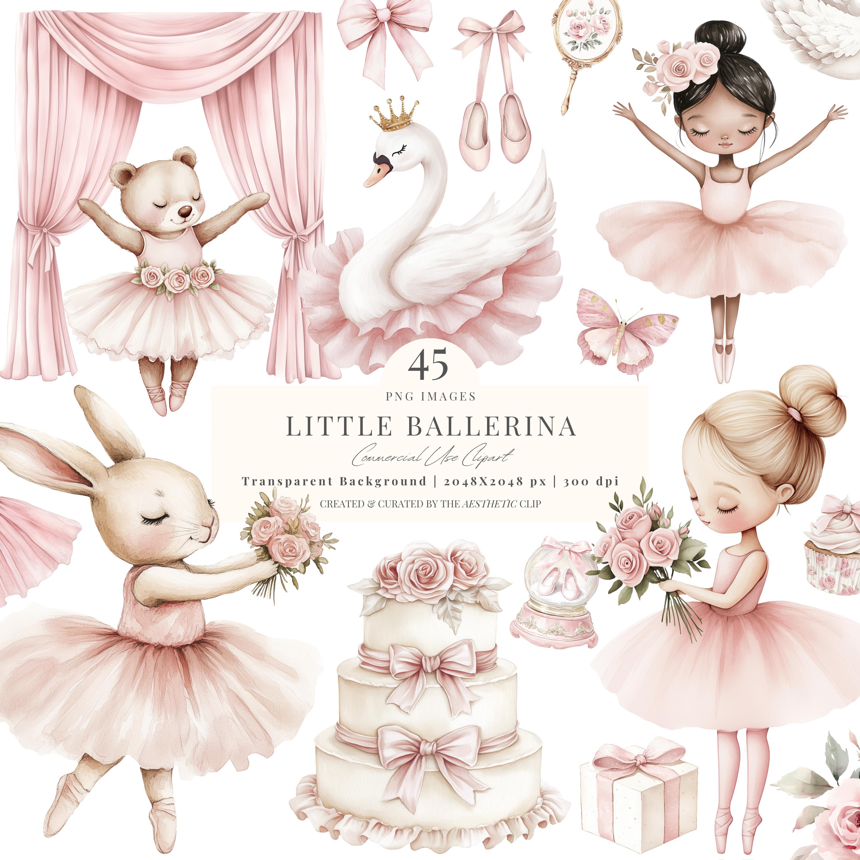 Watercolor Ballerina Clipart | Pink Swan Lake Png | Ballerina Clipart ...