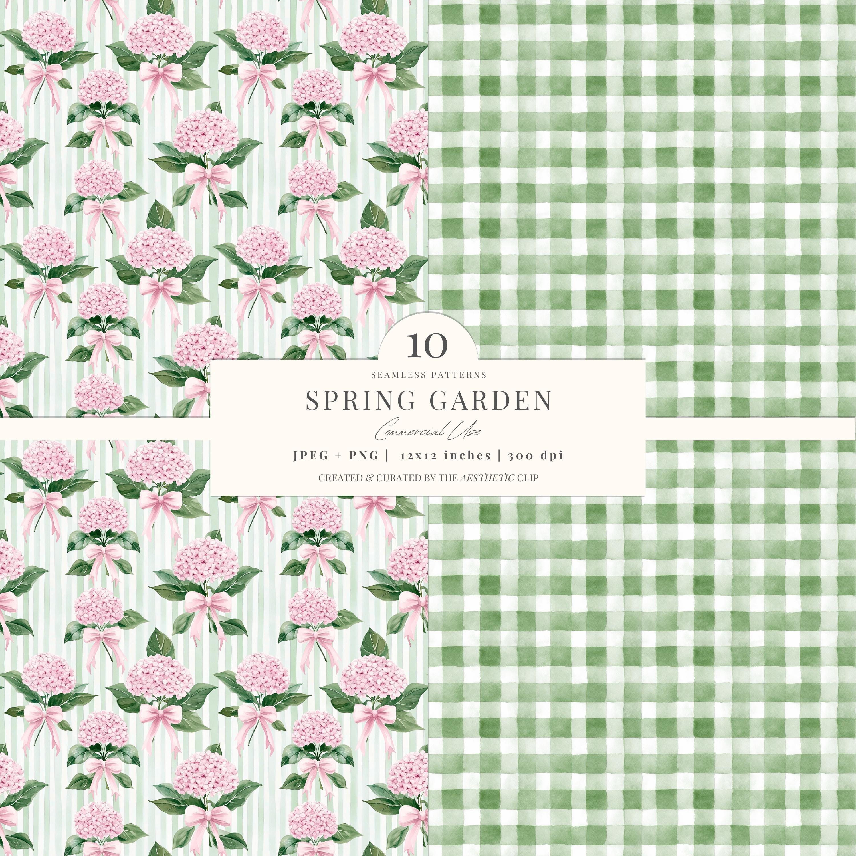 Recency Style Paper Grandmillenial Digital Paper | Spring Floral Pattern | Regency-style ...