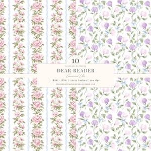Regencycore Digital Paper | Grandmillenial Patterns | Pastel | Cottagecore Seamless | Romantic Papers | Scrapbooking | 10 JPEG | PNG image 5