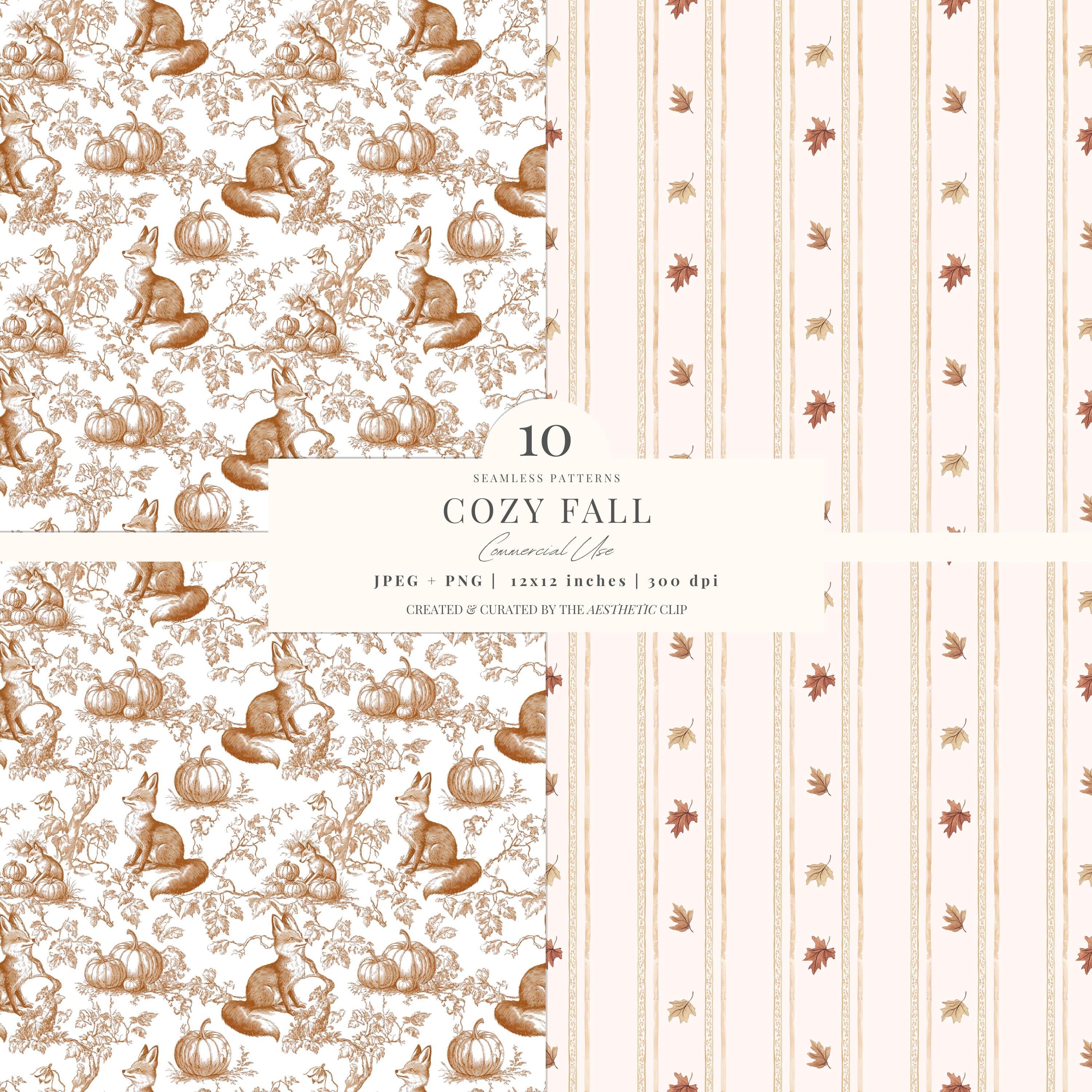 Fall Seamless Pattern | Cozy Autumn Digital Paper | Pumpkin Background ...