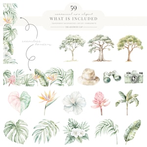 Safari Clipart | Afrikanischer Dschungel Aquarell | Wild Baby Shower | Kinder Clipart | 59 PNG Bild 5