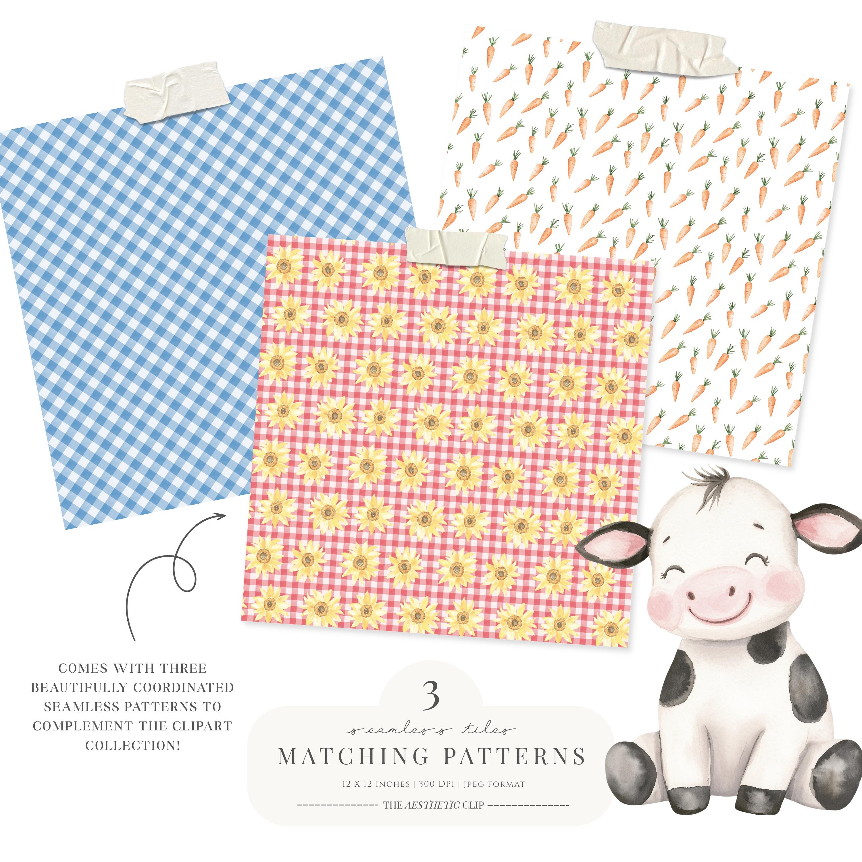 Barnyard Clipart | Cute Farm Animals Watercolour | Baby Shower ...