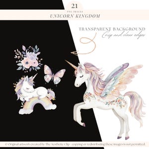 Unicorn Clipart | Unicorn PNG | Watercolor Unicorn Clipart | Unicorn Party | Unicorn Baby Shower | Baby Unicorn | Princess Clipart | 21 PNG image 3
