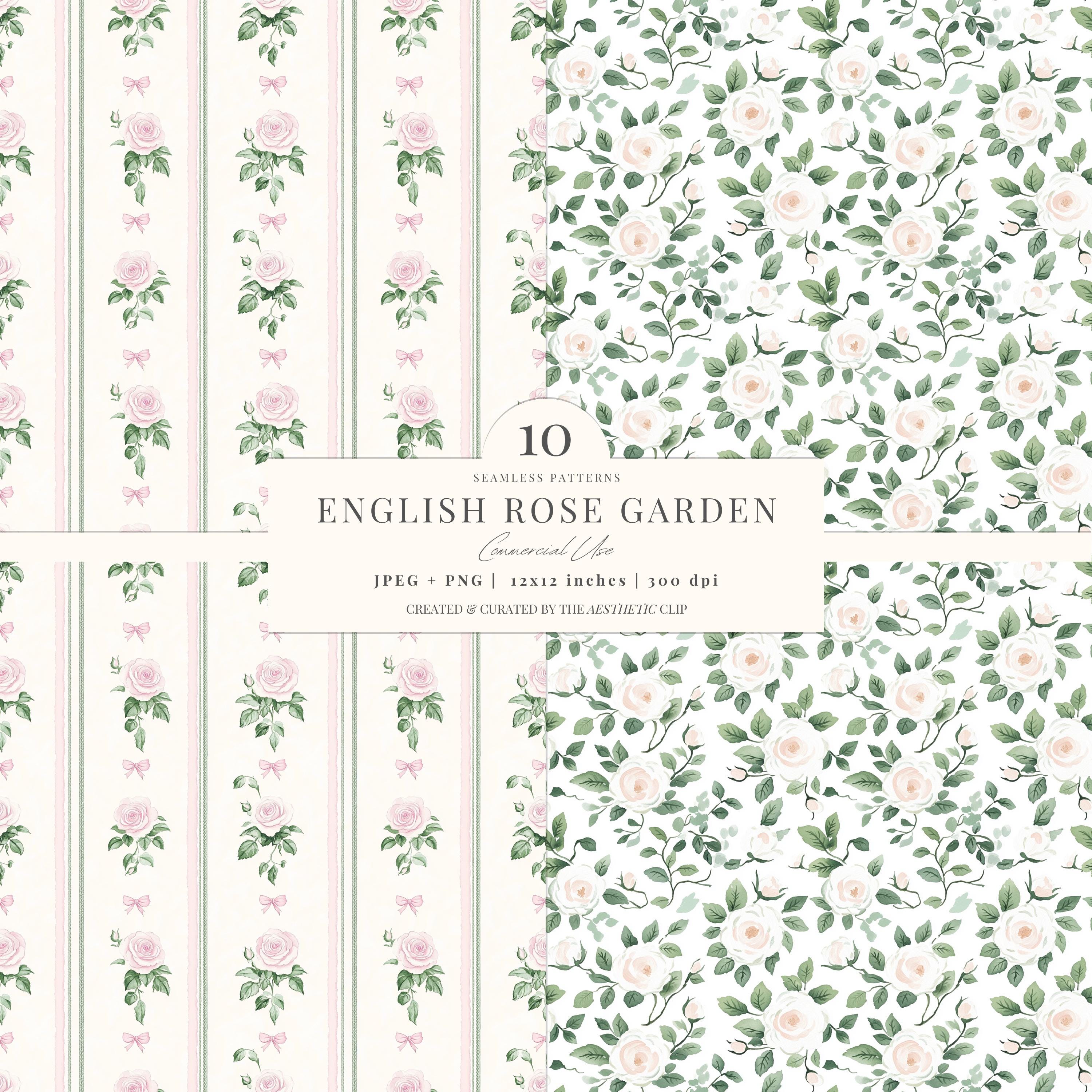 Rose Garden Digital Paper | Grandmillenial Pattern | Floral Paper ...