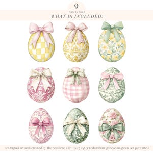 Clipart oeuf de Pâques | Coquette Pâques PNG | Oeufs de Pâques BCBG | ufs de Pâques et noeuds | Arcs | Pâques grand-millénaire | Arcs | 9 PNG image 2