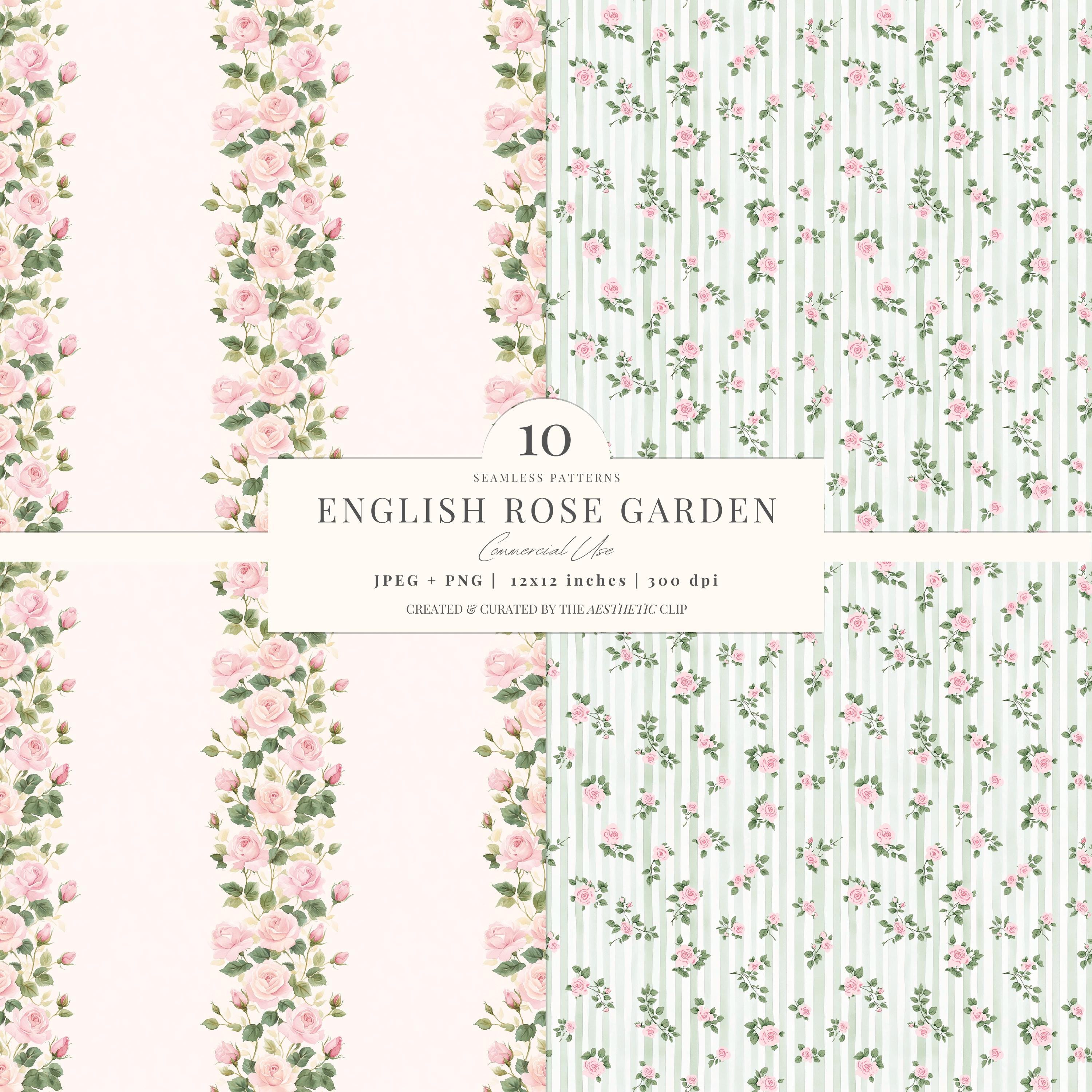 Rose Garden Digital Paper | Grandmillenial Pattern | Floral Paper ...