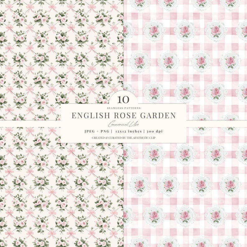 Rose Garden Digital Paper | Grandmillenial Pattern | Floral Paper ...