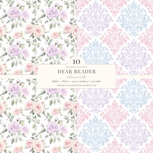 Regencycore Digital Paper | Grandmillenial Patterns | Pastel | Cottagecore Seamless | Romantic Papers | Scrapbooking | 10 JPEG | PNG image 4