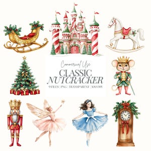Quebra-nozes Natal Clipart | Balé de Natal Clipart | Balé Quebra-nozes PNG | Fada Sugarplum | Clara | Rei Rato | 9 PNG