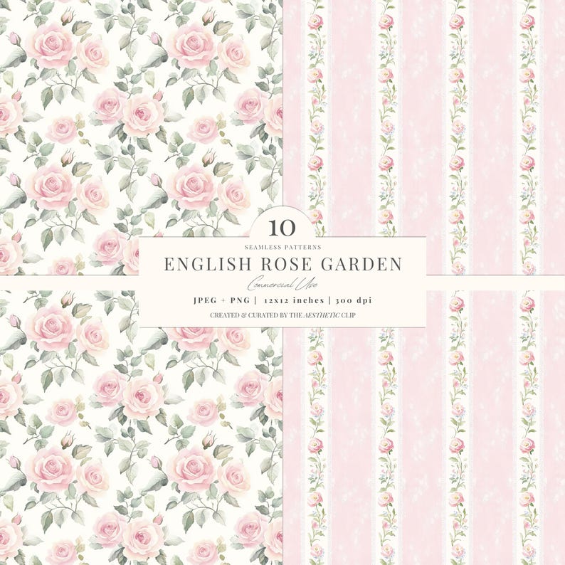 Rose Garden Digital Paper | Grandmillenial Pattern | Floral Paper ...