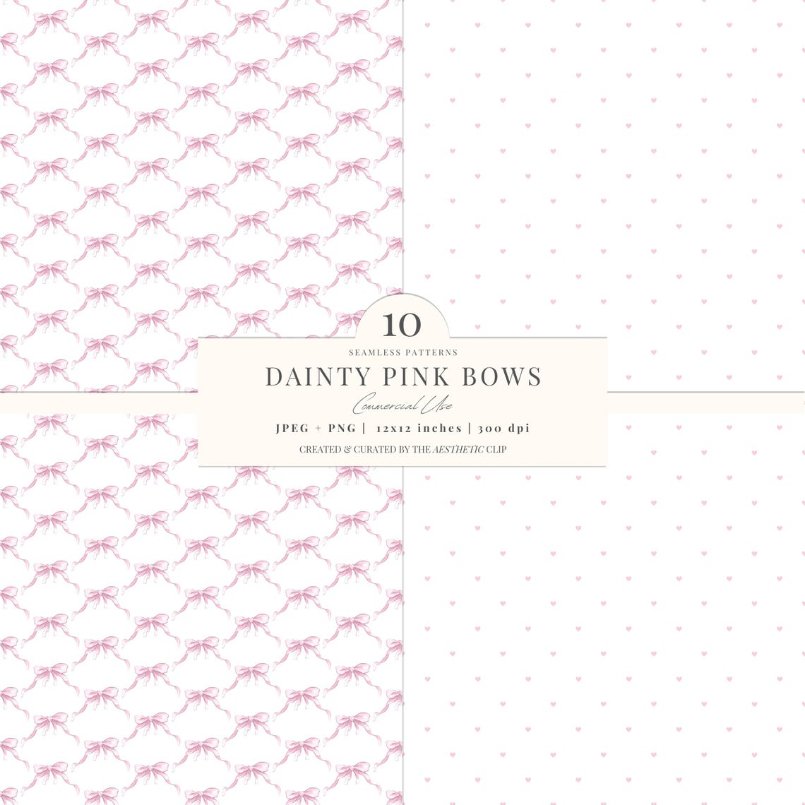 Pink Bow Pattern | Pink Bow Digital Paper | Coquette Seamless Patterns ...