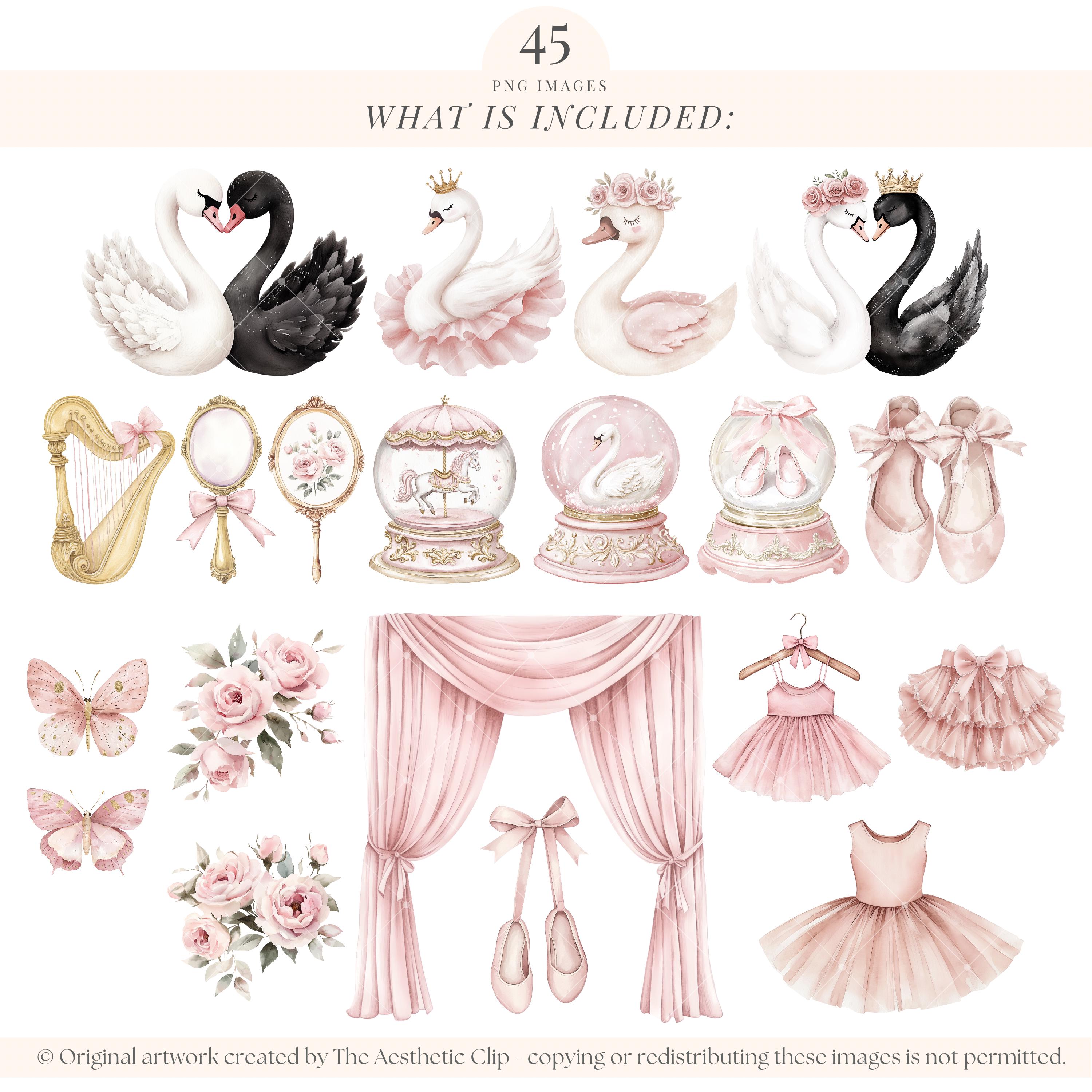 Watercolor Ballerina Clipart | Pink Swan Lake Png | Ballerina Clipart ...
