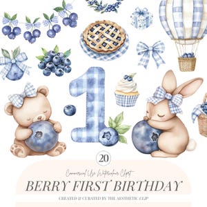Premier anniversaire de la baie | Transparent png | Clipart myrtille | Baby Shower png | Berry One | Bonbons | Bleuets | 20 PNG