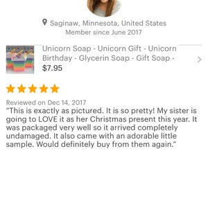 Unicorn Soap Unicorn Gift Unicorn Birthday Glycerin Soap Gift Soap Unicorn Soap Favor Rainbow Soap Girls Birthday image 6