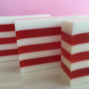 Candy Cane Soap - Christmas Soap - Holiday Soap - Christmas Gift Soap - Stocking Stuffer - Peppermint Soap - Secret Santa Gift