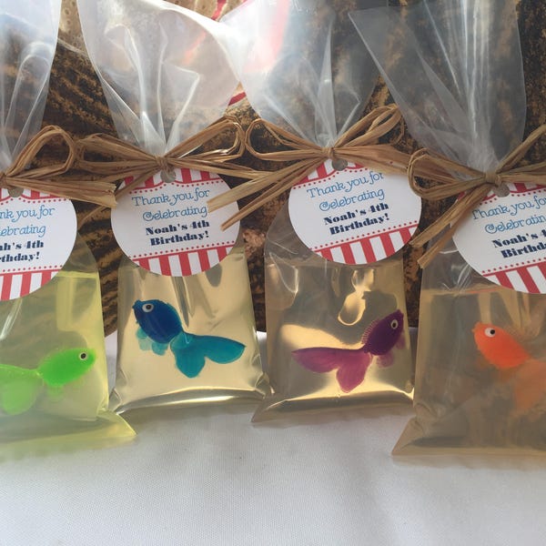 Fish Soap - Fish in a Bag Soap Set of 10 - Fish Party Favors - Pirate Birthday Party Favors - Carnival Party Favors - Nautical Party Favors