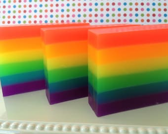 Rainbow Soap - Glycerin Soap - Soap for Kids - Rainbow Gift - Handmade Soap - Gift Soap - Pride Month - Pride Gift - Rainbow Party Favor