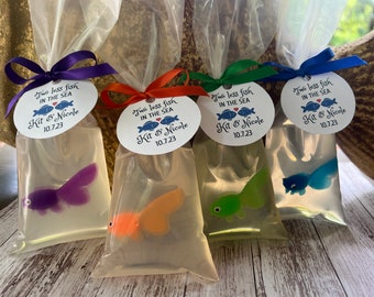 Fish Soap Favors - Two Less Fish in the Sea Favors - Fish in a Bag Soap Set of 10 - Bridal Shower Favors - Fish Shower Favors - Fish Wedding