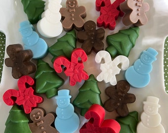 Christmas Mini Soaps - Christmas Favors - Christmas Gift - Stocking Stuffer - Christmas Party Favors - Secret Santa - Gift for Kids Coworker