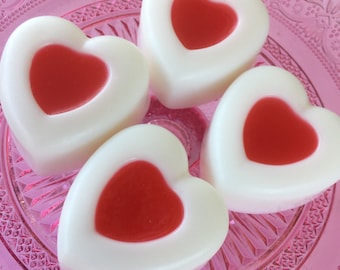 Champagne Heart Soap - Set of 3 - Valentine Soap - Heart Favor - Glycerin Soap - Valentine's Day Gift