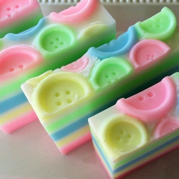 Baby Powder Soap - Button Soap - Glycerin Soap - Baby Shower Gift - Baby Shower Favor - New Mom Gift