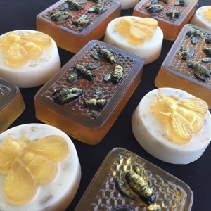 Honey Bee Soap - Honey Almond Soap - Bee Gift - Honey Bee Favor - Beekeeper Gift - Bee Party Favor - Honey Bee Christmas Gift - Oatmeal Soap