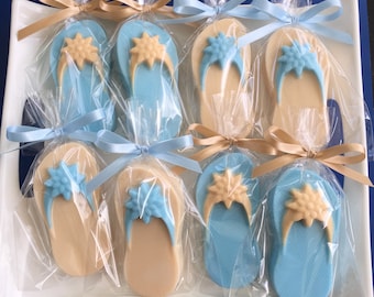 Jabón Flip Flop - Azul y Arena - Recuerdo de Fiesta en la Piscina - Recuerdo de Boda en la Playa - Recuerdo de Fiesta en la Playa - Recuerdo de Cumpleaños - Recuerdo de Fiesta de Spa - Recuerdo de Luau