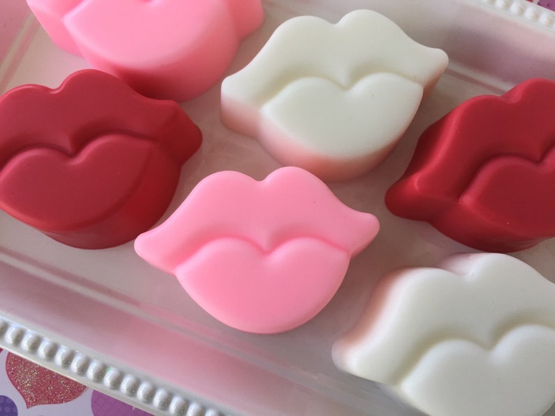Valentine Soap Lips Soap Kiss Soap Love Spell or Strawberry Valentine's Day Gift image 2