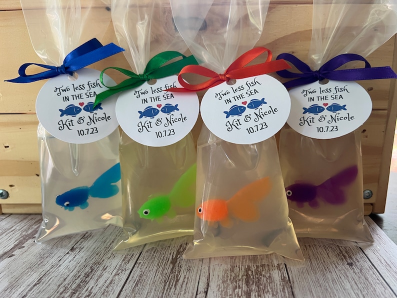 Fish Soap Favors Two Less Fish in the Sea Favors Fish in a Bag Soap Set of 10 Bridal Shower Favors Fish Shower Favors Fish Wedding image 2