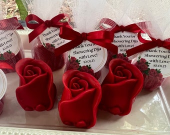 Rosebud Soap Favors - Set of 10 - Rose Soap - Wedding Favors - Bridal Shower Favors - Rose Shower Favors - Rose Wedding - Guest Favors