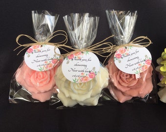Rose Soap Favors set of 10 - Rose Soap Favors -  Wedding Favors - Shower Soap Favors - Soap Party Favors - Custom Rose Soap Favors