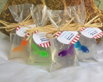 Fish Soap - Fish in a Bag Soap Set of 15 - Fish Party Favors - Pirate Birthday - Carnival Party Favors - Nautical Party - Mermaid Party
