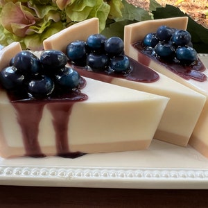 Blueberry Cheesecake Soap - Blueberry Soap - Soap Party Favor - Blueberry Gift - Artisan Soap - Holiday Gift - Useful Gift - Soap Pie Slice