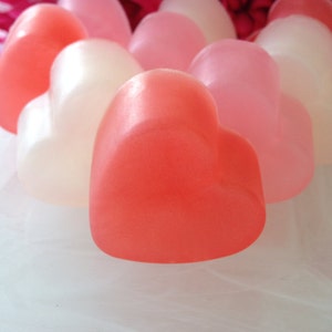 Mini Heart Soaps Heart Favor Soap Heart Guest Soap Rose Soap Apple Soap Plumeria Soap Set of 3 Soaps image 2
