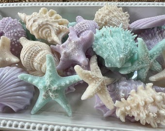 Seashell Soaps UNPACKAGED - Bulk Set of 25 - Beach Party Favors - Beach Wedding - Beach Shower - Under the Sea Party - Bulk Shell Soaps