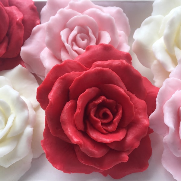 Rose Soap - Handmade Glycerin Soap - Soap Favors - Flower Soap - Mother's Day Gift - Valentines Day Gift - Soap Gift - Gift for Her