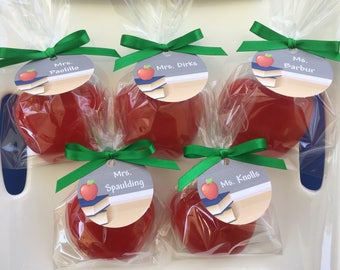 Favores de jabón de manzana - Regalo de Navidad para maestros - Regalo para maestros - Regalo de agradecimiento al maestro - - Regalo de favor de clase escolar - Favores de ducha de manzana
