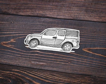 Handgezeichnete Honda Element Aufkleber