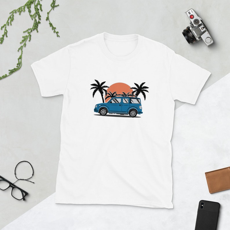 Summertime Honda Element Palm Trees Short-Sleeve Unisex T-Shirt image 1