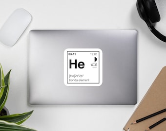 Honda Element Periodic Table Bubble-Free Vinyl Sticker