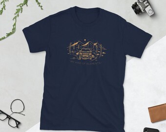 Honda Element "My Kind of Elements" Outdoor Camping Car Lover Graphic T-Shirt Gold Ink