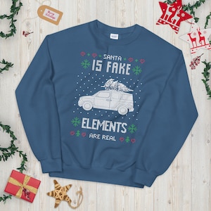 Santa is Fake Honda Element&#39;s are Real Unisex Ugly Christmas Holiday Sweater
