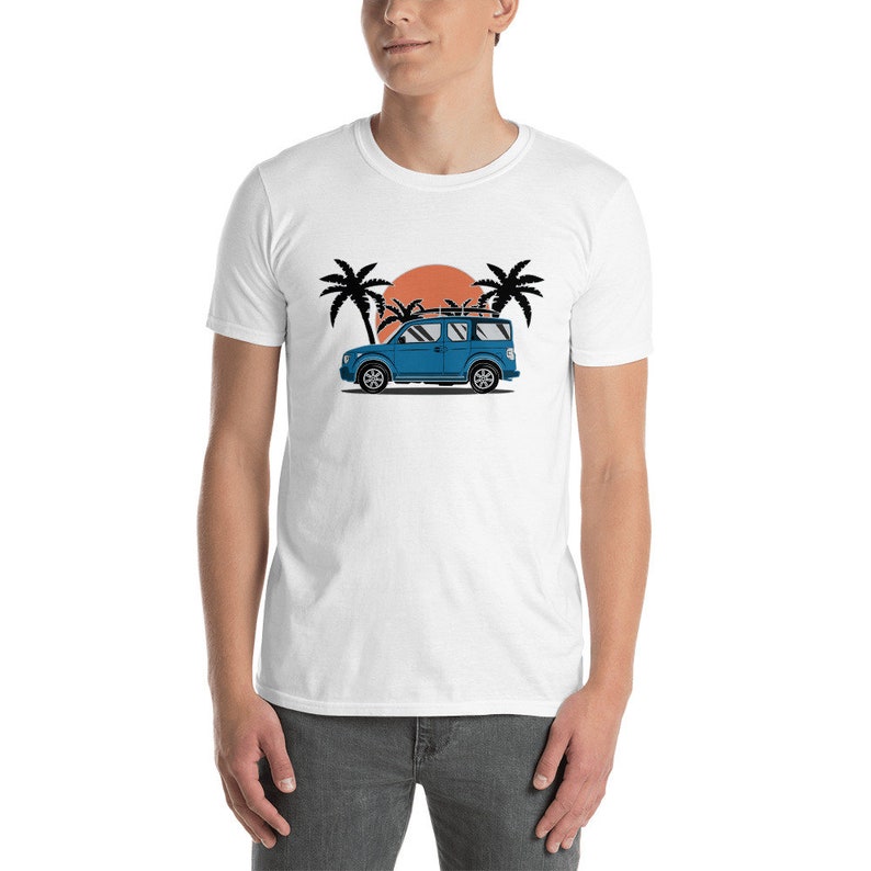 Summertime Honda Element Palm Trees Short-Sleeve Unisex T-Shirt image 5