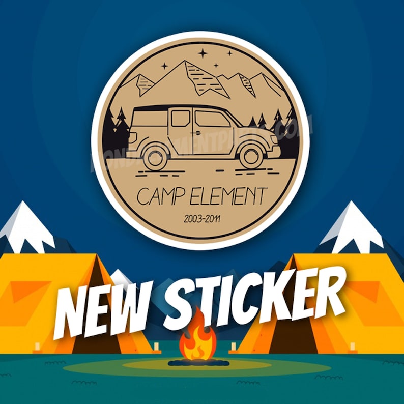Camp Element 2003-2011 Honda Element Sticker Decal for the Outdoorsy ...
