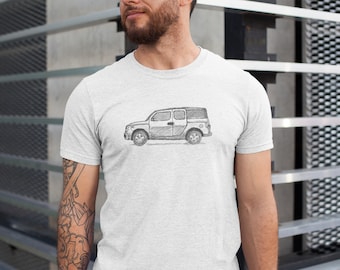 Honda Element Hand-Drawn B&W Short-Sleeve Unisex T-Shirt